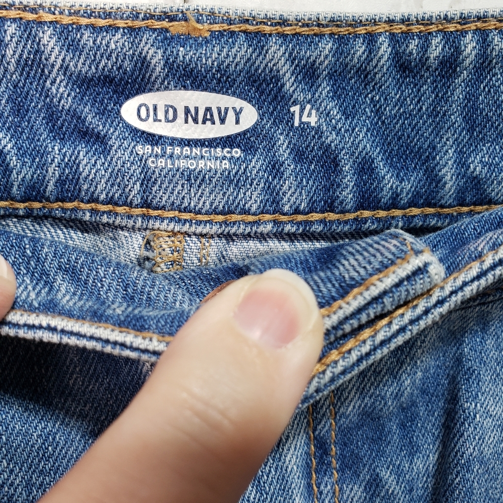 Old Navy Women's Blue Cotton Denim Raw Hem Skirt - Picture 4 of 5